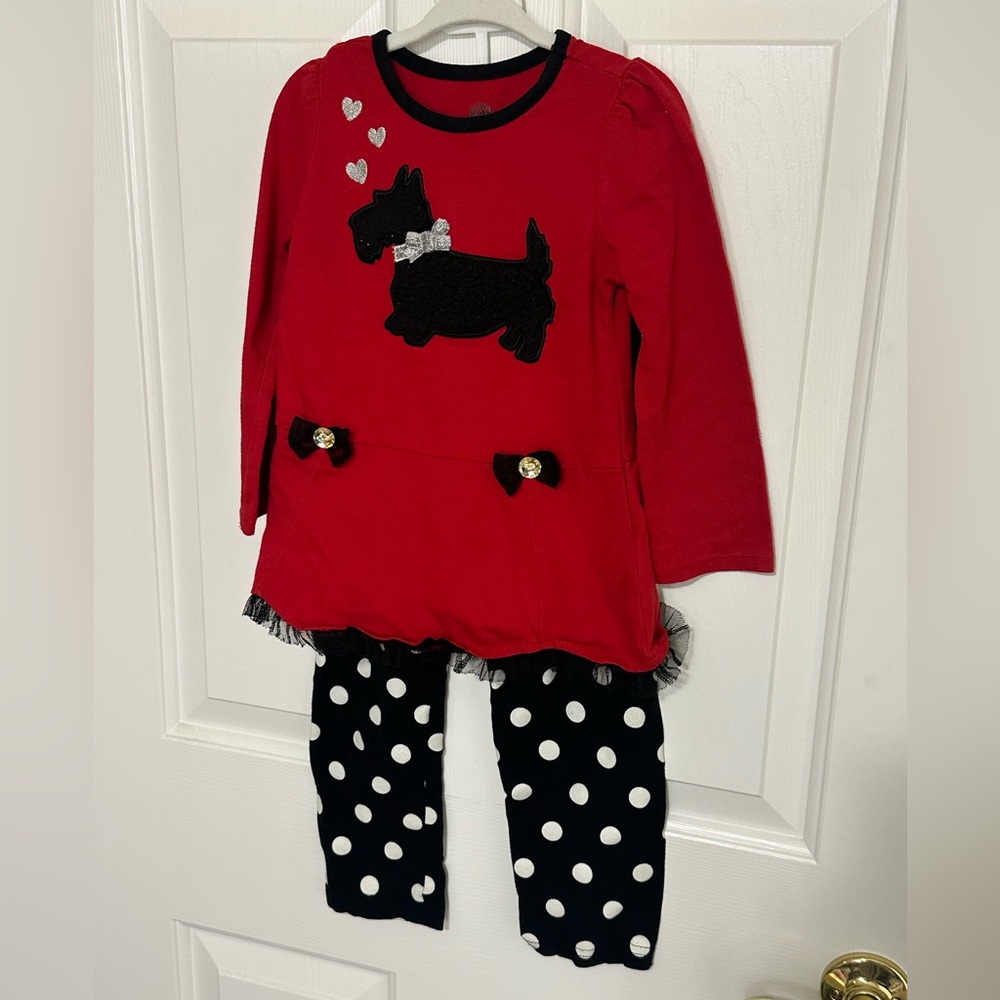 Red and Black Polka Dot Kids Pajamas